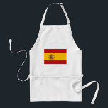 flagga förkläde<br><div class="desc">Spaniens flagga (spanska: Bandera de España), såsom den definieras i den spanska konstitutionen från 1978, består av tre ränder i vågrät: rött, gult och rött, där gult rand är dubbelt så storlek som varje rött rand. Traditionellt har mitten rand definierats genom gualdas mer arkaiska beteckning, och därmed det populära namn...</div>