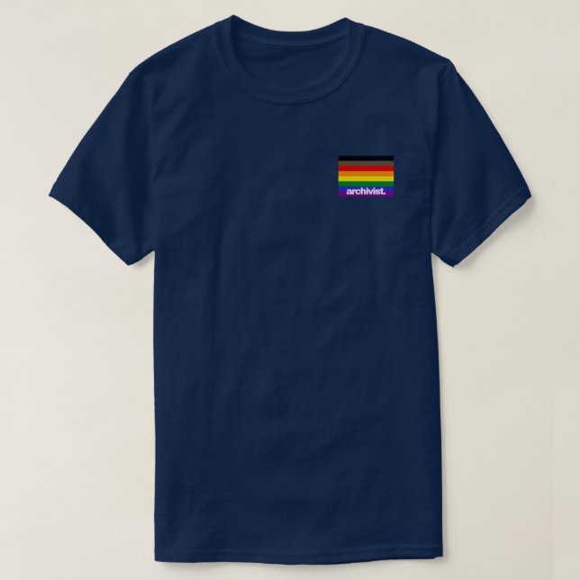 Flagga Förlopp för Lgbtq-arkiv, Pride T Shirt (Design framsida)