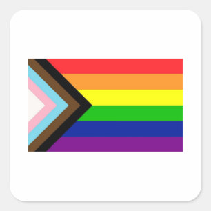 Flagga Förlopp för Pride Fyrkantigt Klistermärke