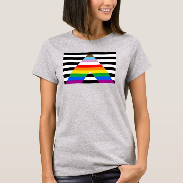 Flagga Förloppsindikator för LGBTQ-Pride T Shirt (Framsida)