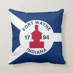 Flagga Fort Wayne, Indiana Kudde