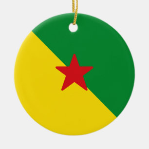Flagga Fransk Guyana Julgransprydnad Keramik