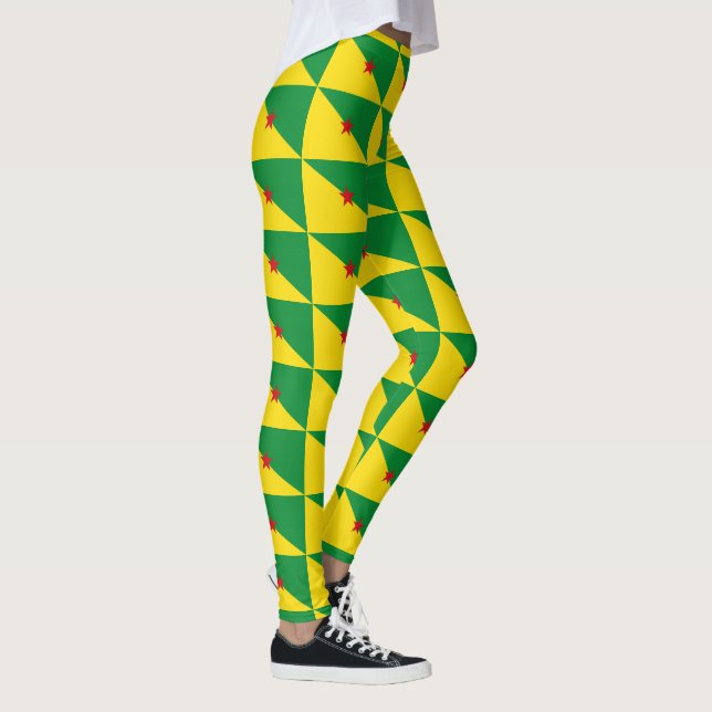 Flagga Fransk Guyana Leggings (Höger)