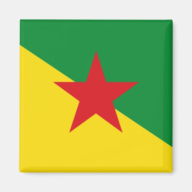 Flagga Fransk Guyana Magnet (Framsidan)