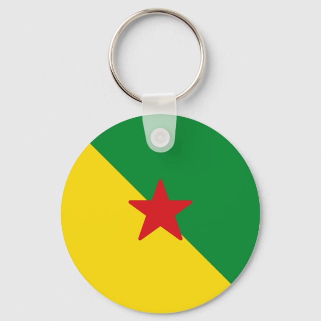 Flagga Fransk Guyana Nyckelring (Framsida)