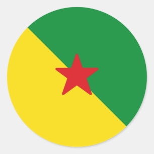 Flagga Fransk Guyana Runt Klistermärke