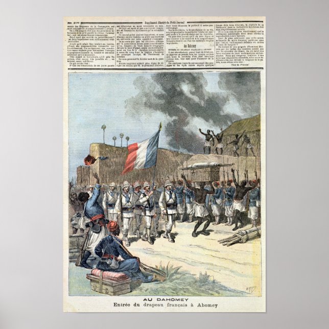 Flagga Fransk i Abomey Poster (Framsidan)