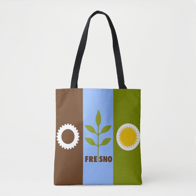 Flagga Fresno, California Tote Bag Tygkasse (Framsida)