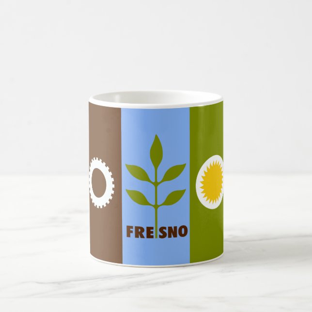 Flagga Fresno (Kalifornien) Kaffemugg (Center)