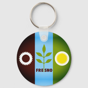 Flagga Fresno, Kalifornien Keychain Nyckelring
