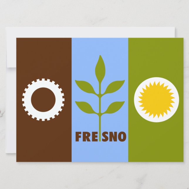 Flagga Fresno (Kalifornien) Kort (Framsida)