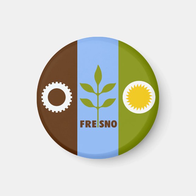 Flagga Fresno, Kalifornien Magnet (Framsidan)