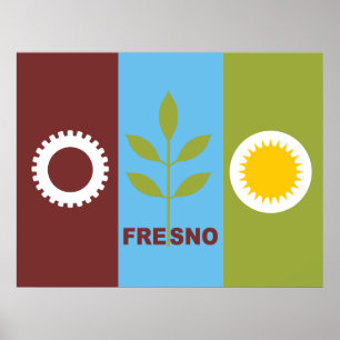 Flagga Fresno Poster