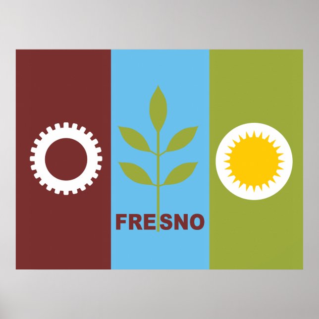 Flagga Fresno Poster (Framsidan)