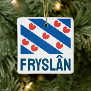 Flagga Friesland Julgransprydnad Keramik