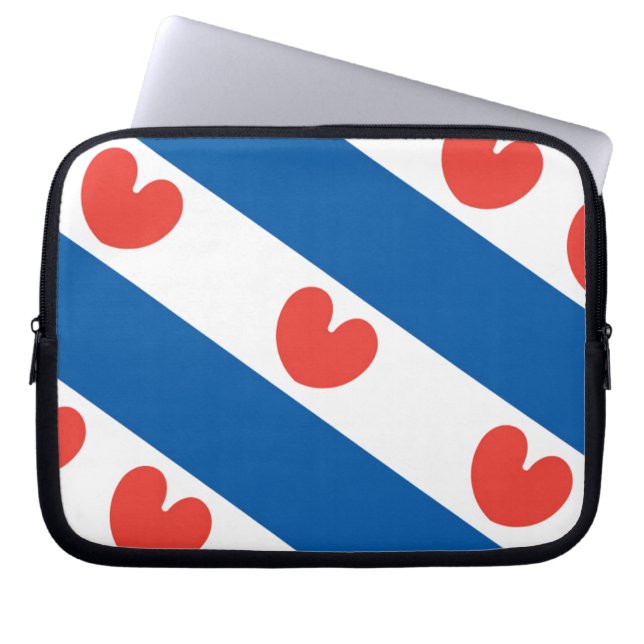 Flagga Friesland Laptop Sleeve (Framsidan)