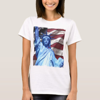 Flagga- & frihetsgudinnandesign tee