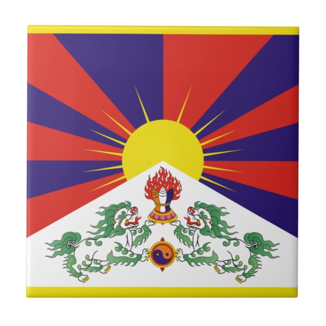 Flagga fritt Tibet Kakelplatta (Framsidan)