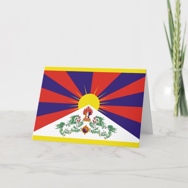 Flagga fritt Tibet Kort (Framsida)
