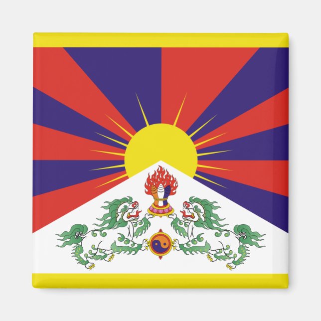 Flagga fritt Tibet Magnet (Framsidan)