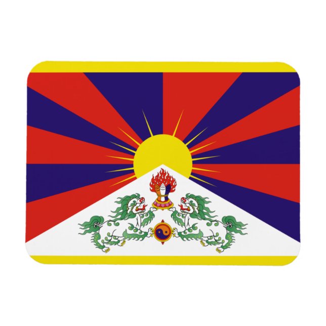 Flagga fritt Tibet Magnet (Horisontell)