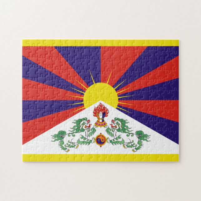 Flagga fritt Tibet Pussel (Horisontell)