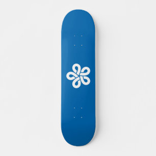Flagga Fukuoka-prefekturen, Japan Mini Skateboard Bräda 18,5 Cm
