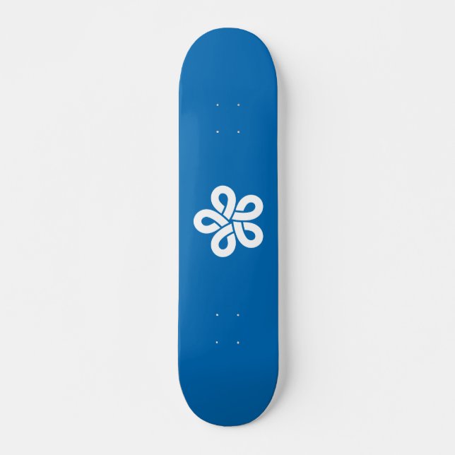 Flagga Fukuoka-prefekturen, Japan Mini Skateboard Bräda 18,5 Cm (Framsida)