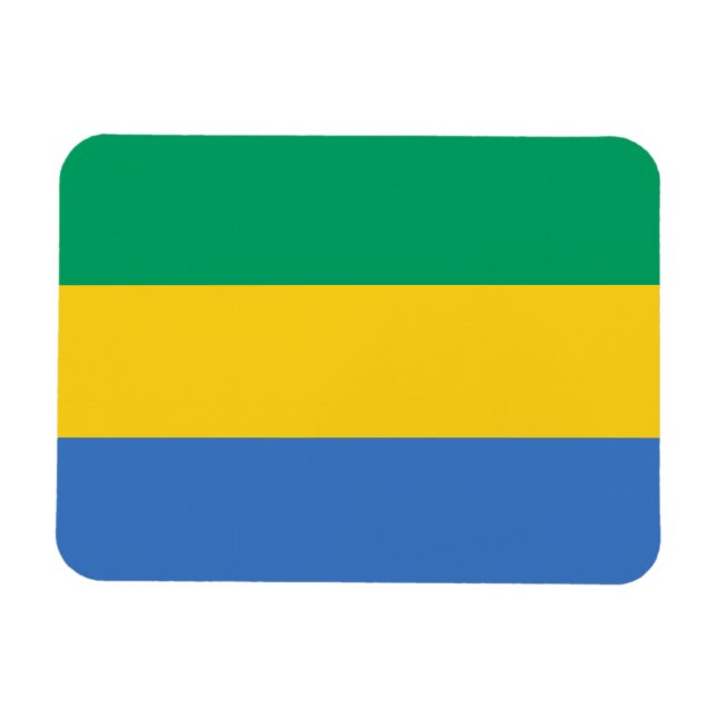 Flagga Gabon Magnet (Horisontell)