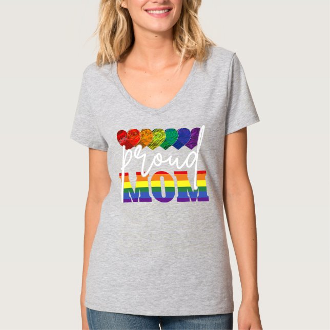 Flagga, Gay pride, hbt, proud Mamma Mors dag T Shirt (Framsida)