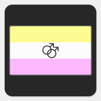 Flagga Gay Twink Pride Fyrkantigt Klistermärke