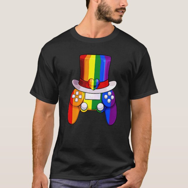 Flagga Gay Video Game Controller Lgbt Q Coola Rain T Shirt (Framsida)
