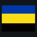 Flagga Gelderland Poster<br><div class="desc">Flagga Gelderland,  en provins i Nederländerna. Flagga är en vågrät tricolor av blue,  gult och black. Färg härstammar från arm Gelderlands jacka,  som i sin tur baserades på armens jacka.</div>