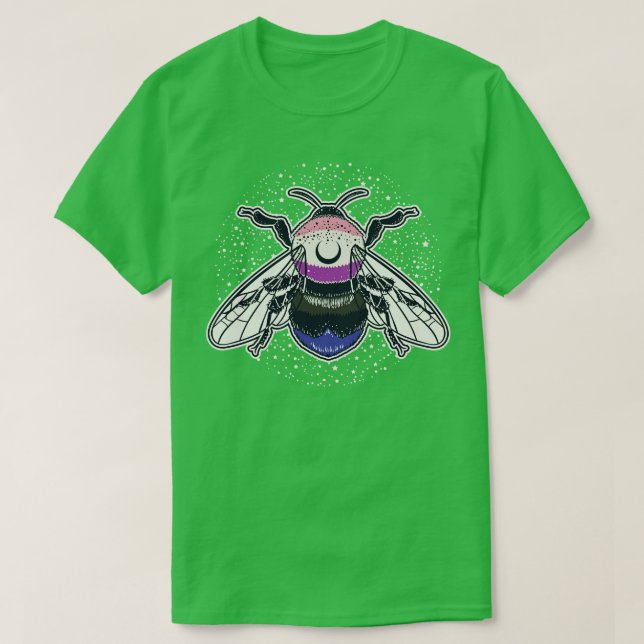 Flagga Genderfluid Bee Proud HGBT Pride T Shirt (Design framsida)