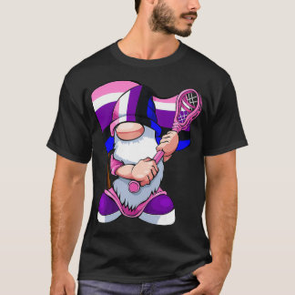 Flagga Genderfluid Lacrosse Player LGBTQ Gnome Pri T Shirt