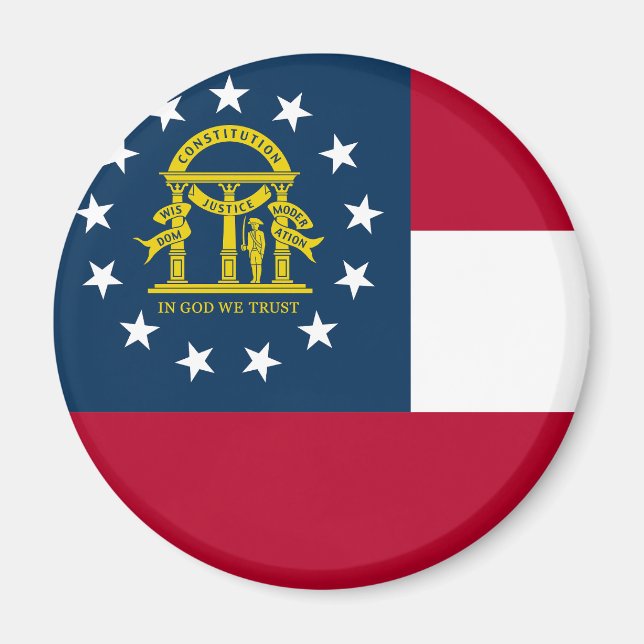 Flagga Georgien, USA Magnet (Framsidan)