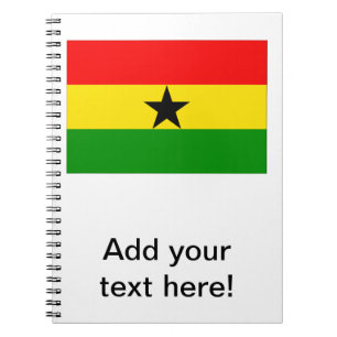 Flagga Ghana Anteckningsbok Med Spiral