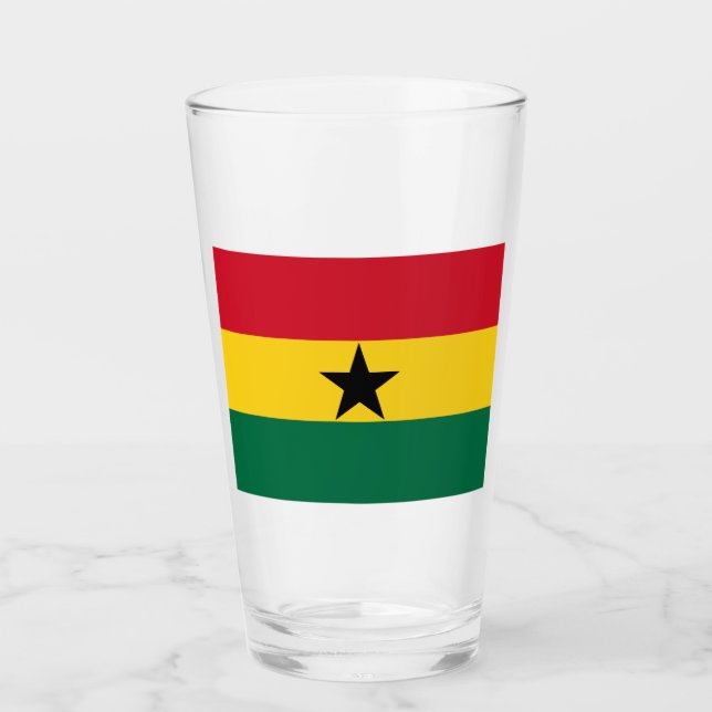 Flagga Ghana Glaskopp (Framsida)