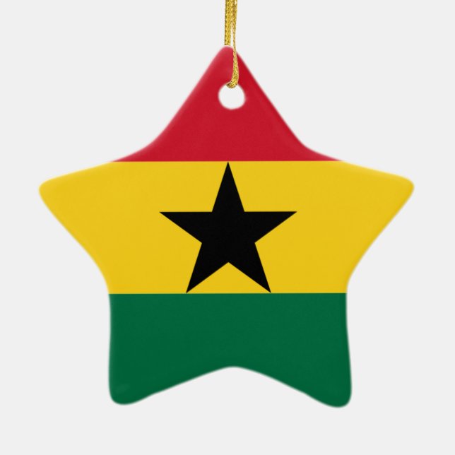 Flagga Ghana Julgransprydnad Keramik (Baksidan)