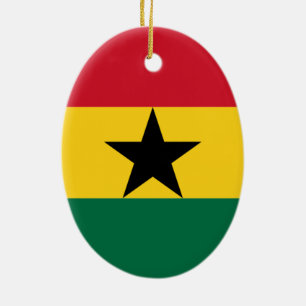 Flagga Ghana Julgransprydnad Keramik
