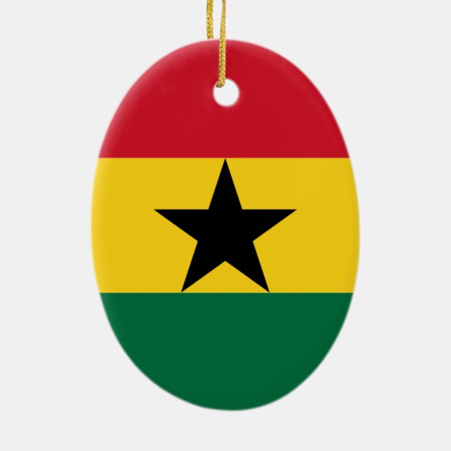 Flagga Ghana Julgransprydnad Keramik (Baksidan)