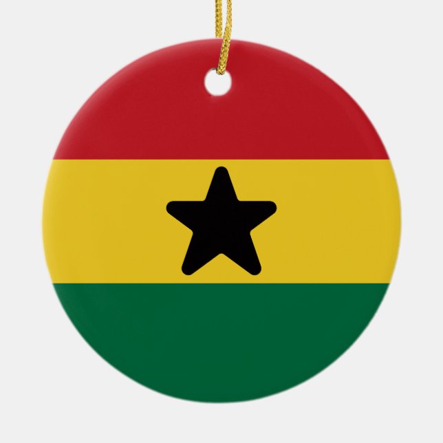 Flagga Ghana Julgransprydnad Keramik (Framsidan)