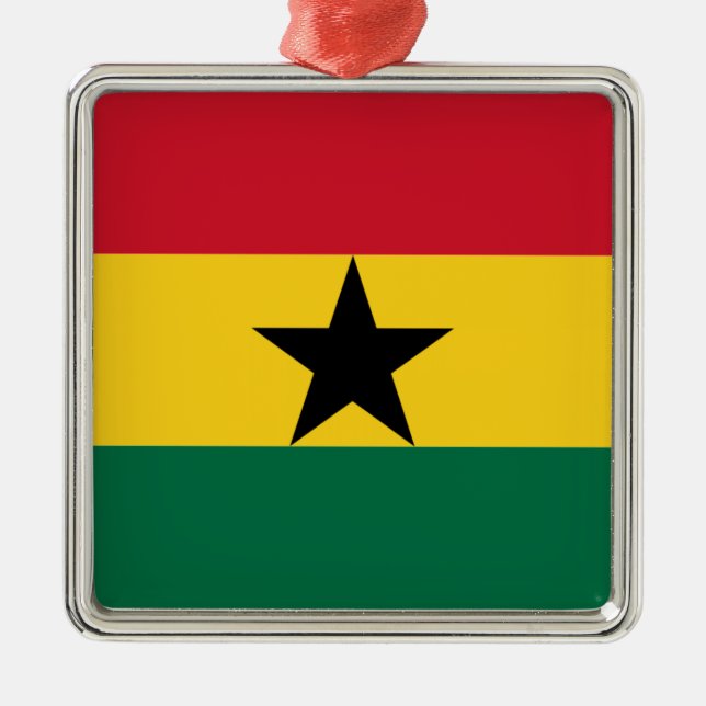 Flagga Ghana Julgransprydnad Metall (Framsidan)