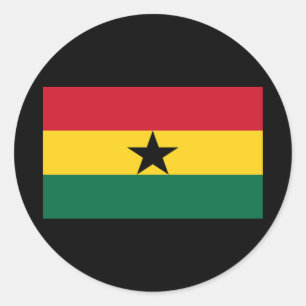 Flagga Ghana Runt Klistermärke