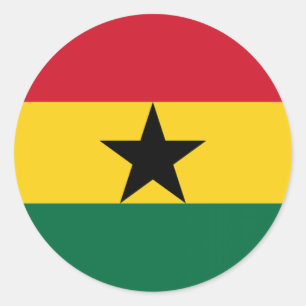 Flagga Ghana Runt Klistermärke