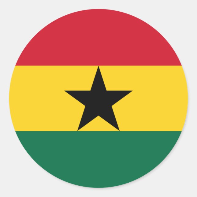 Flagga Ghana Runt Klistermärke (Framsida)