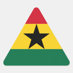Flagga Ghana Triangelformat Klistermärke