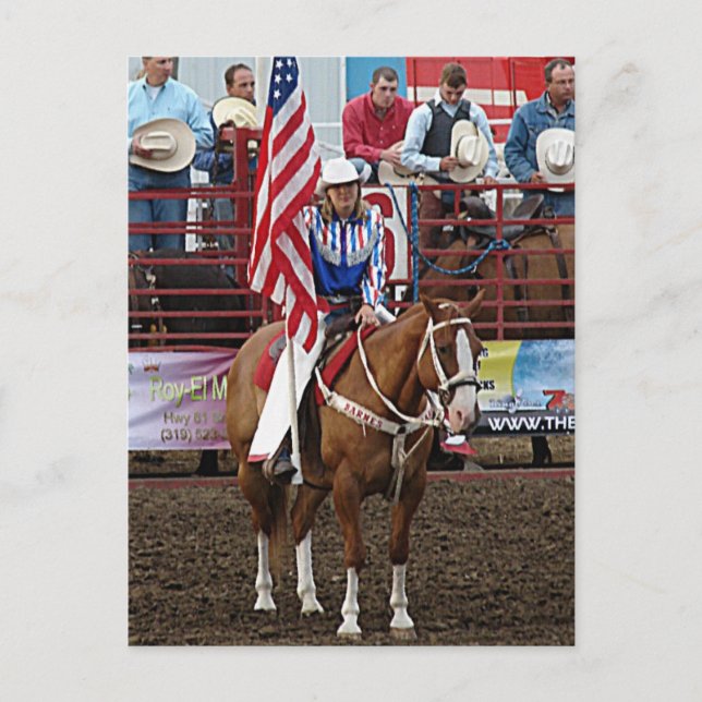 Flagga Girl Vykort (Framsida)