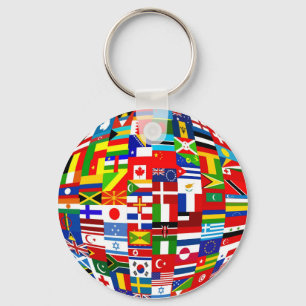 Flagga Glob Nyckelring