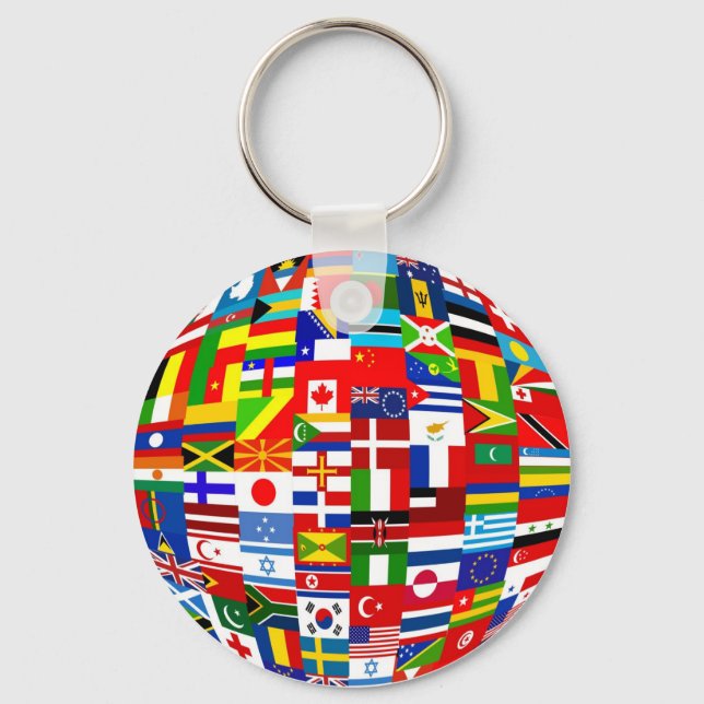 Flagga Glob Nyckelring (Framsida)
